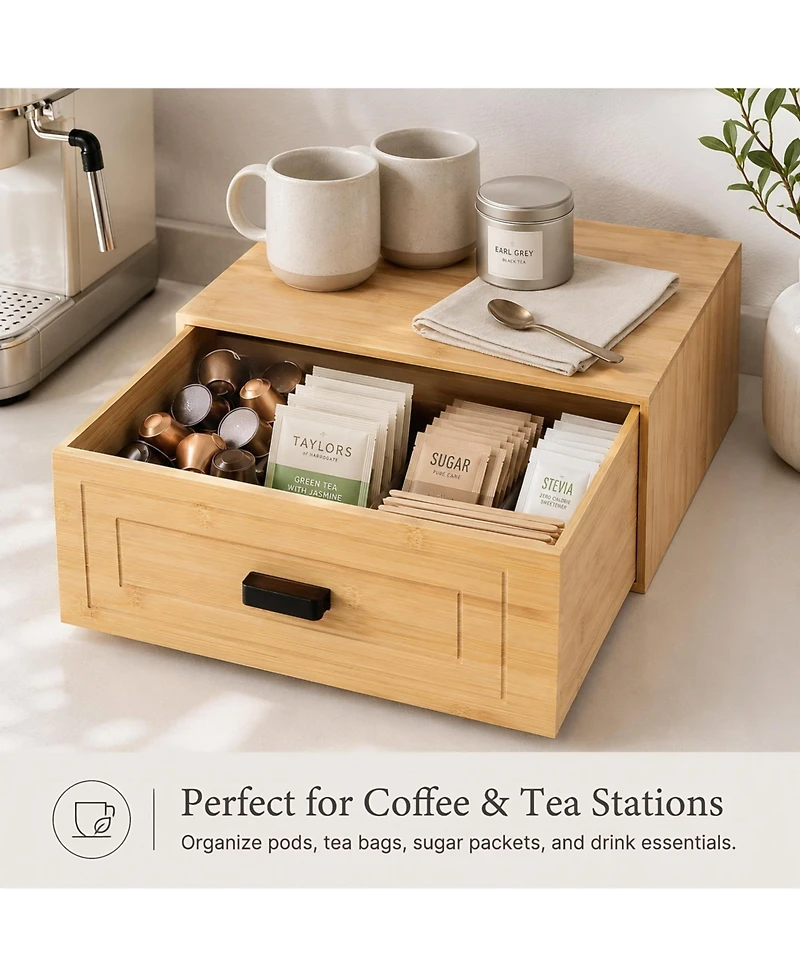 Danrong Stackable Single Drawer Organizer For Desk Entryway Coffee Station Vanity Bathroom Counter