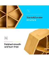 Danrong 360 Degree Rotating Hexagon Desk Organizer Pen Pencil Holder Art Supply Storage
