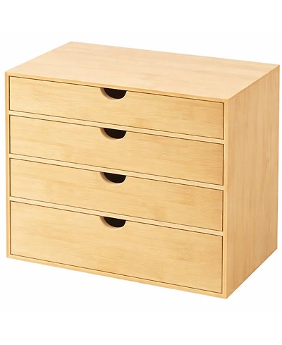 Danrong Wooden Desk Organizer With Drawers Fully Assembled For Office Home Storage