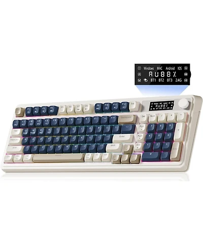 Aula S99 Pro, 99-Key, Wireless, Membrane, Gaming Keyboard, Rgb, 5-Layer Padding, 2000 mAh Battery, Knob, Digital Screen