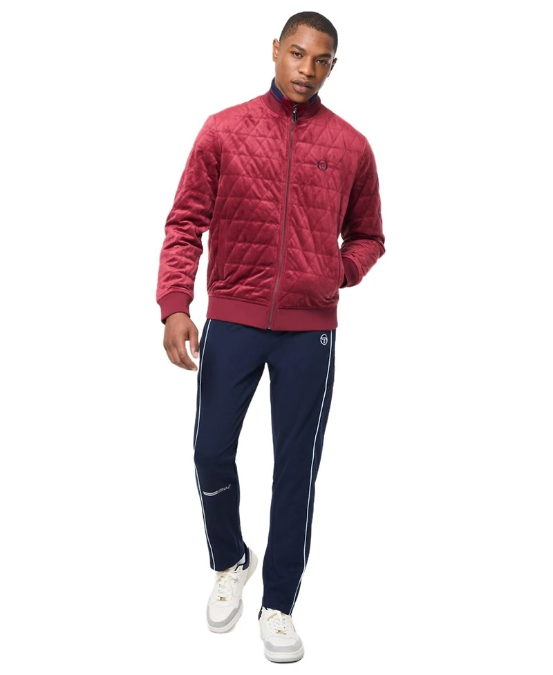 Sergio Tacchini Men's Redi Quilted Velour Bomber Jacket