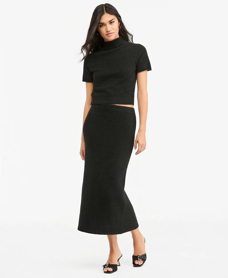Bar Iii Women's Mock Neck Short-Sleeve Sweater, Macy's Exclusive