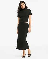 Bar Iii Women's Mock Neck Short-Sleeve Sweater, Macy's Exclusive