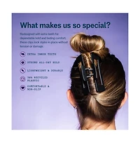 Gimme Beauty Rectangle Extra Grip Claw Clip Double Teeth Accessory Set Perfect for Thick Hair 2 Pack