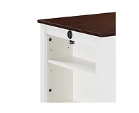 Flynama3-Piece Counter Height Dining Set, 36 Inch Table with Shelves, Usb Port and 2 Cream Fabric Chairs
