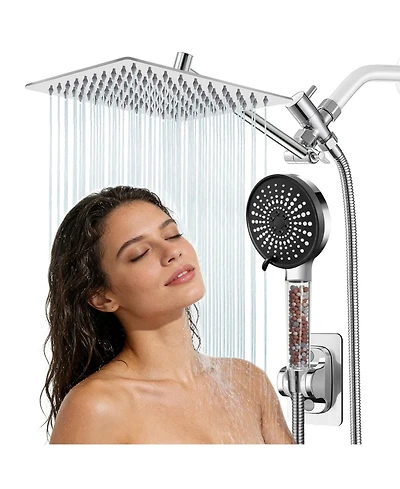 Cyqbd 8" Filtered Rain Shower Head Handheld Combo Extension Arm Hose