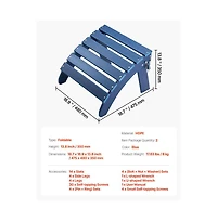 Slickblue 2 Pack Folding Outdoor Footrest Ottomans for Adirondack Chairs