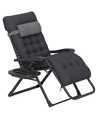 Mountaintop Zero Gravity Recliner Chair with Cup Holder Cushion Foldable Black