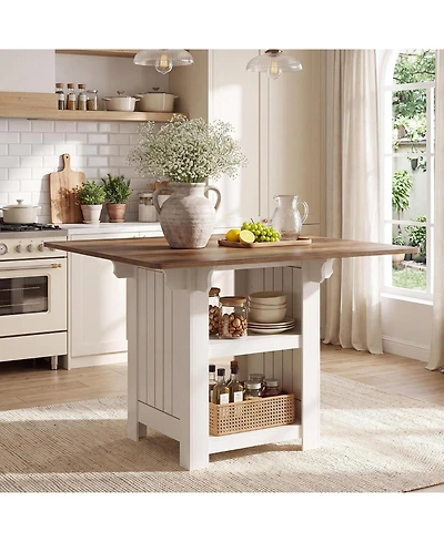 Tribesigns 47" Square Kitchen Island with Storage,Island Table
