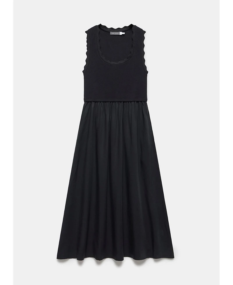 Mint Velvet Women's Scallop Short Sleeve Trim Midi Dress