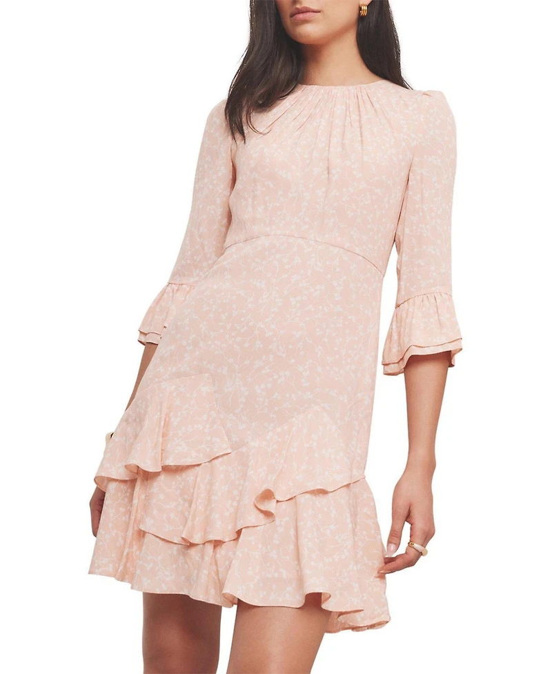 Mint Velvet Women's Floral Print Ruffle Mini Dress
