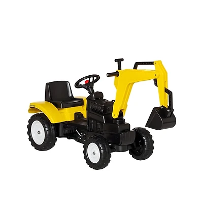 Sevorley Toddler Foot-To-Floor Ride-On Excavator with Working Bucket and Horn, 42.25"L x 16.5"W x 28"H, Ages 6+
