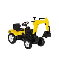Sevorley Toddler Foot-To-Floor Ride-On Excavator with Working Bucket and Horn, 42.25"L x 16.5"W x 28"H, Ages 6+
