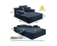 Rainsken Convertible Corduroy Sleeper Sofa with Removable Washable Cover,Side Storage High-Density Sponge,Side for Apartment Home,Small Spaces