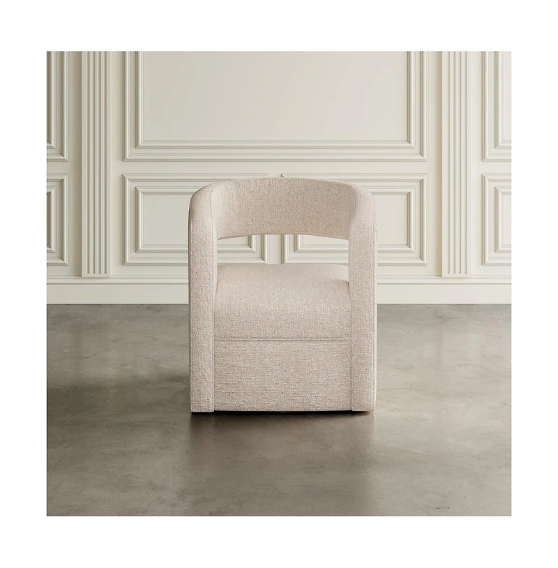 Jofran Lexy Modern Sculpted Curved Upholstered Swivel Accent Chair