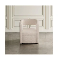 Jofran Lexy Modern Sculpted Curved Upholstered Swivel Accent Chair