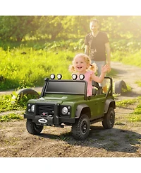 Sevorley 12V Land Rover Defender 110 Svx Kids Ride-On Truck with Parental Remote Control, Wheel Suspension, Led Lights, Ages 3-5
