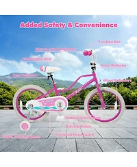 Hongge 18-Inch Kids' Bike with Training Wheels and Dual Brakes, Ages 4-8