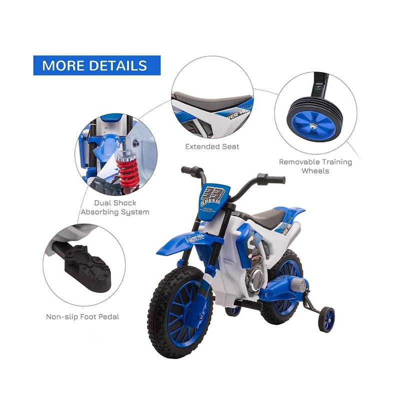 Sevorley 12V Electric Ride-On Motorcycle, Training Wheels, Rechargeable, Ages 3-5