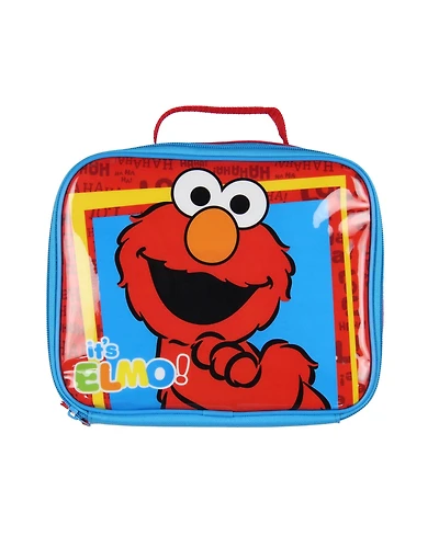 Sesame Street It's Elmo Haha Lol Tossed Face Print Insulated Lunch Box Bag Tote 10"
