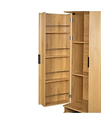 Streamdale Furniture 72" Modern Fluted Kitchen Pantry Cabinet with Spice Rack