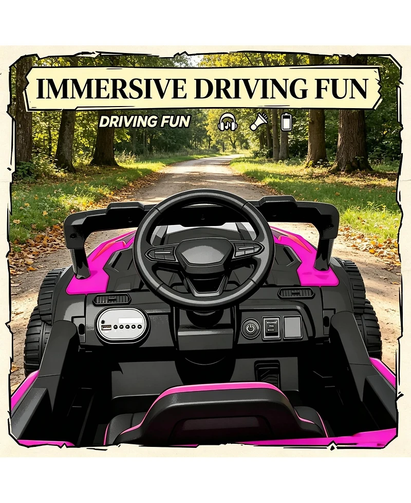 Sevorley 12V Kids Electric Utv Ride-On Truck with Parental Remote Control and Led Lights, Ages 3-5