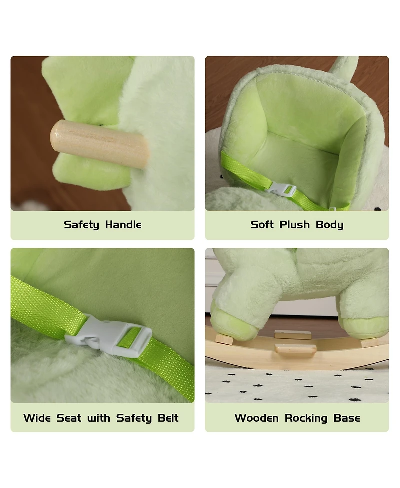 Sevorley Plush Dinosaur Rocking Ride-On Toy, Ages 1-3