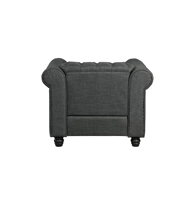 Morden Fort Linen Chesterfield Accent Chair for Living Room Button Tufted Armchair