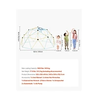 Slickblue Kids Climbing Dome with Basketball Hoop and Octopus Net, 120" x 120" x 60", 1000 lb. Capacity, Ages 3-10