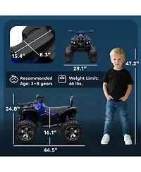 Aosom 12V Kids Atv Quad Car Toy with Music & Headlights,
