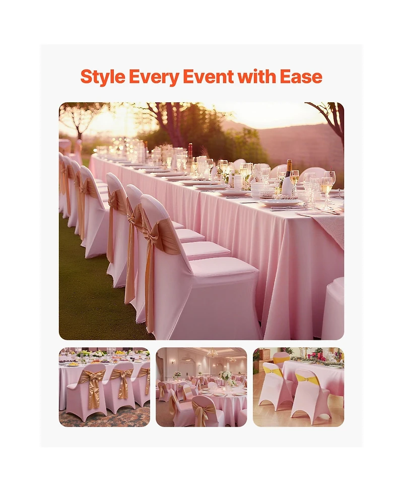 Sugift 50 Piece Spandex Stretch Chair Cover Set for Wedding Reception and Event Seating
