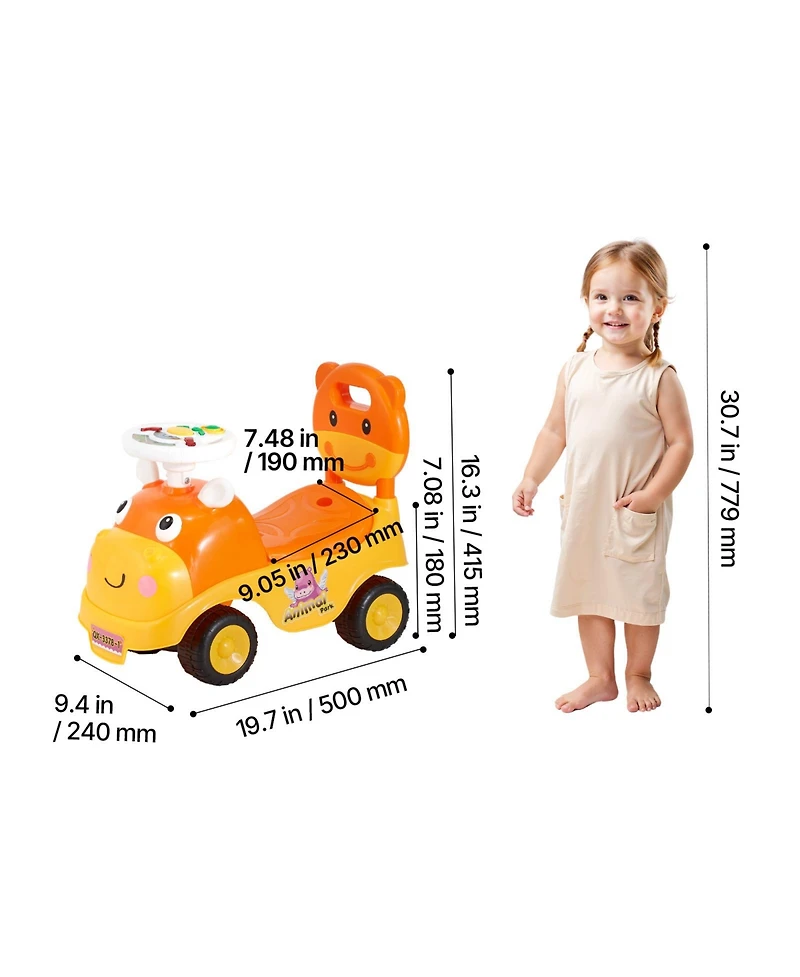 Sugift Toddler Ride On Push Car with Horn Music and Under Seat Storage, 48.5 lb. Capacity, Ages 19-36 Months