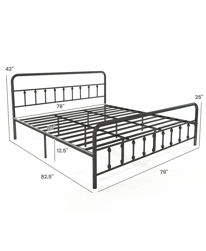Mecale Bed Frame with Headboard and Under Bed Storage