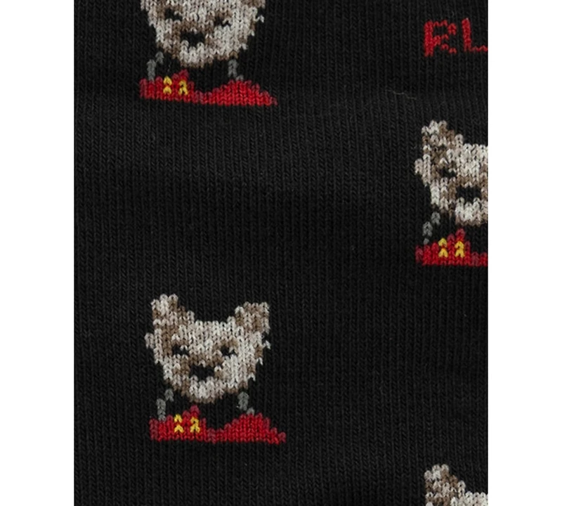 Polo Ralph Lauren Girls' 4-11 Holiday Dog Crew Socks, 3-Pack
