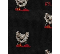 Polo Ralph Lauren Girls' 4-11 Holiday Dog Crew Socks, 3-Pack