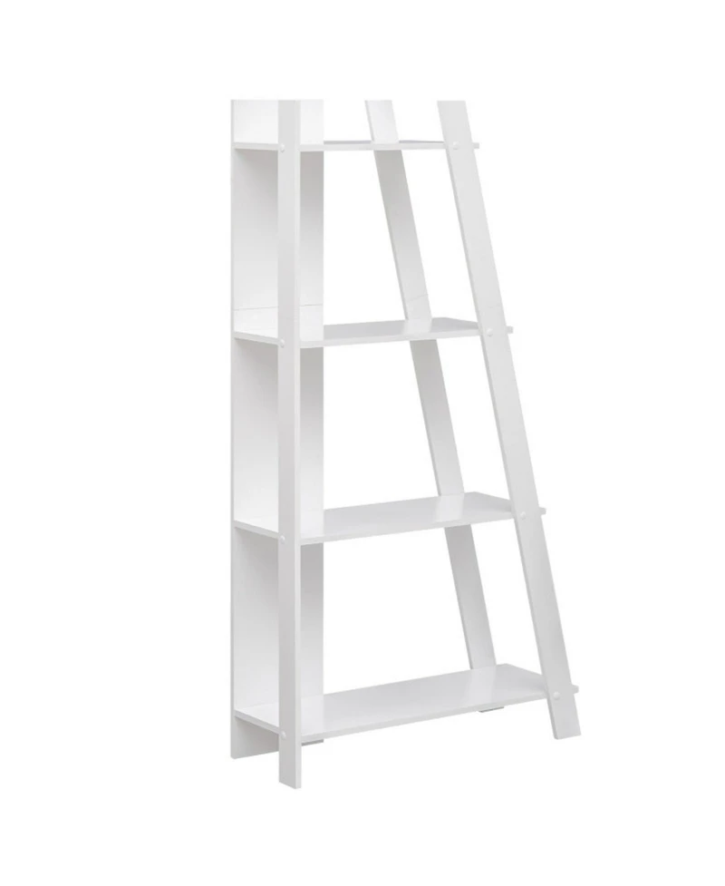Sugift 4-Tier Vertical Bookshelf 61 Inch Wooden Display Shelf for Small Spaces with Anti-Toppling Device