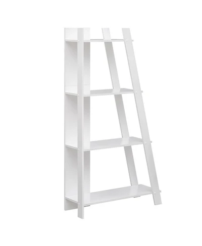 Sugift 4-Tier Vertical Bookshelf 61 Inch Wooden Display Shelf for Small Spaces with Anti-Toppling Device