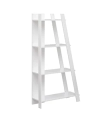 Sugift 4-Tier Vertical Bookshelf 61 Inch Wooden Display Shelf for Small Spaces with Anti-Toppling Device
