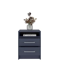 Flynama Alby Nightstand, 2 Drawers and Shelf, 19.9"H