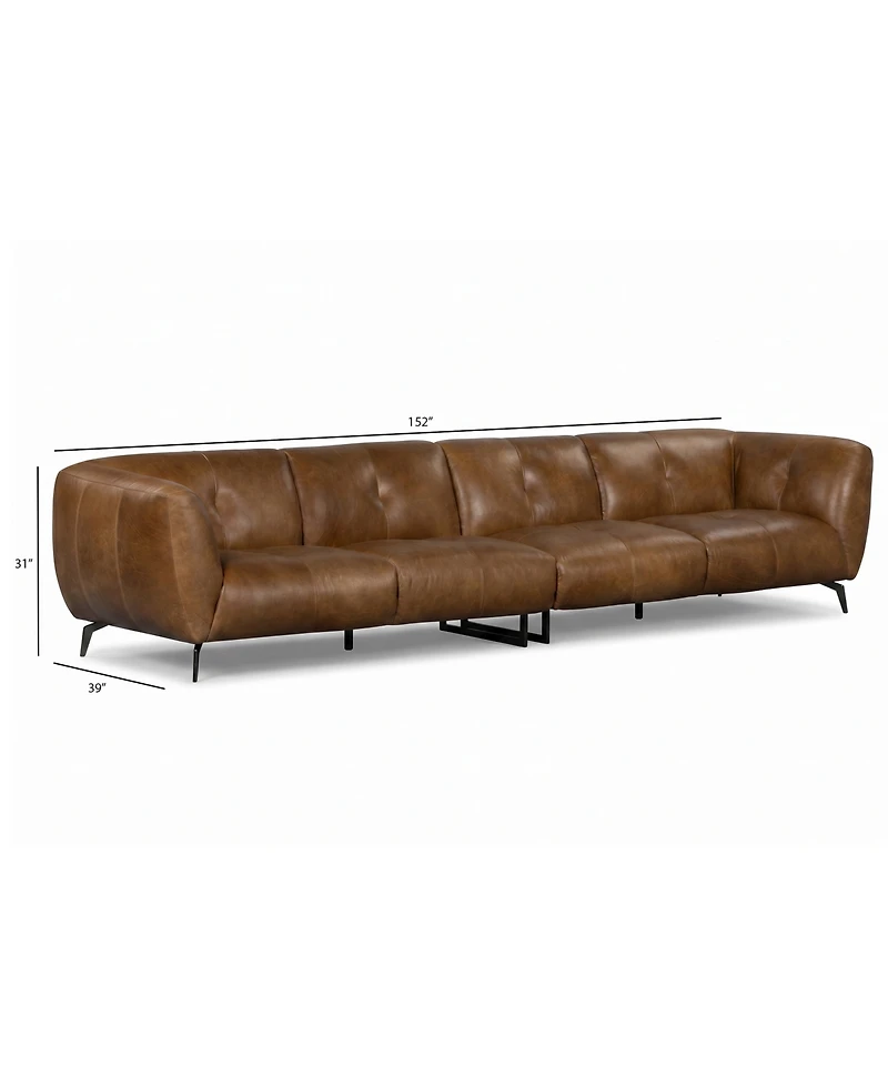 Avori Leather 2-Piece Sofa, Macy's Exclusive