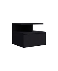 Flynama Wall-Mounted Floating Nightstand, 12" H Drawer and 2-Tier Open Shelf Side Table