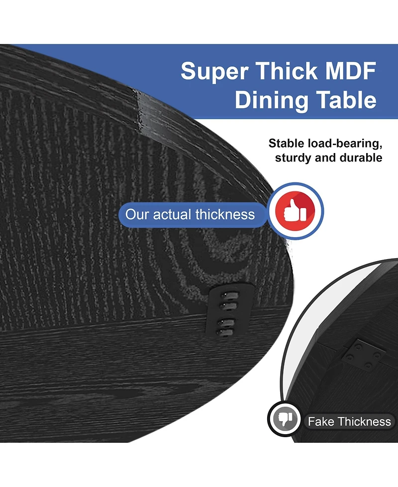 Flynama 47 Inch Round Wood Grain Dining Table