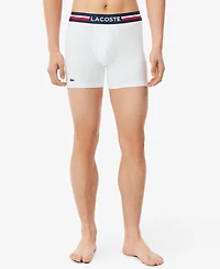 Lacoste Men's Regular Fit Stretch French Flag Boxer Briefs, Pack of 3