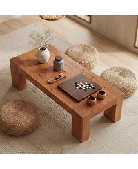Tribesigns 55.12'' Solid Wood Coffee Table, Modern Farmhouse,Rectangle