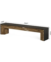 Tribesigns 71" Extra Long Entryway Bench, Modern Farmhouse Shoe Bench Wooden Indoor Seating with Layered Design for Hallway