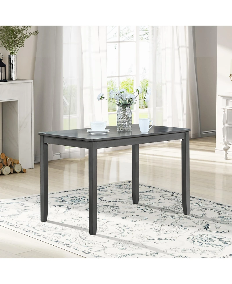 Flynama 45.5 Inch Rectangular Wooden Dining Table, Solid Wood Frame Mdf Veneer 4-Person Kitchen Table