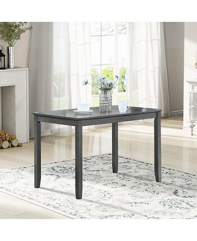 Flynama 45.5 Inch Rectangular Wooden Dining Table, Solid Wood Frame Mdf Veneer 4-Person Kitchen Table