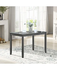 Flynama 45.5 Inch Rectangular Wooden Dining Table, Solid Wood Frame Mdf Veneer 4-Person Kitchen Table