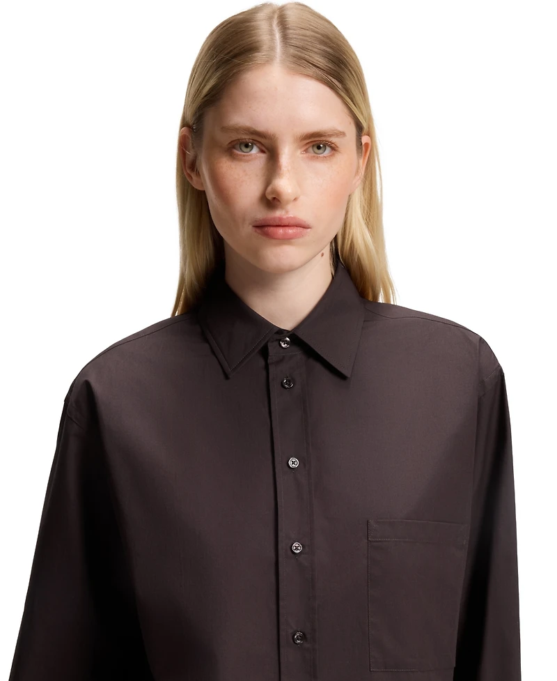 Boss by Hugo Women's Oversized-Fit Point Collar Blouse