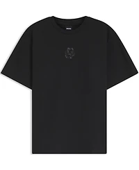 Boss by Hugo Women's Relaxed-Fit Monogram Heavyweight Cotton Sequin-Embroidered T-Shirt